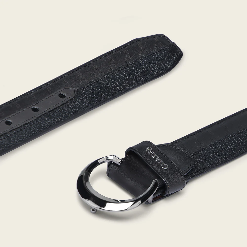 Grey engraved bovine Belt