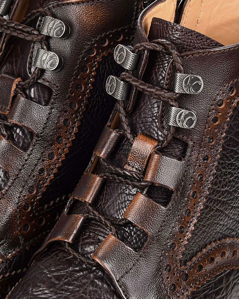 Bitone Brown Leather Dress Boots 13 Bitone Brown Leather Dress Boots