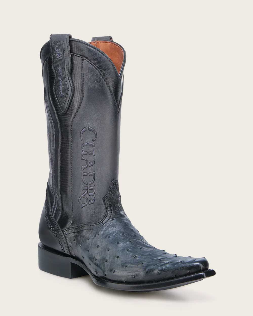 Western oxford blue ostrich boot
