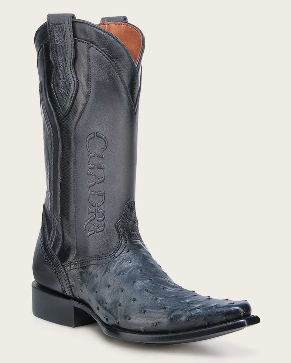 Western oxford blue ostrich boot
