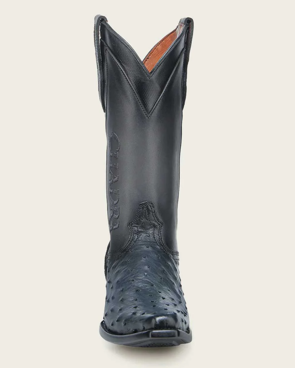 Western oxford blue ostrich boot