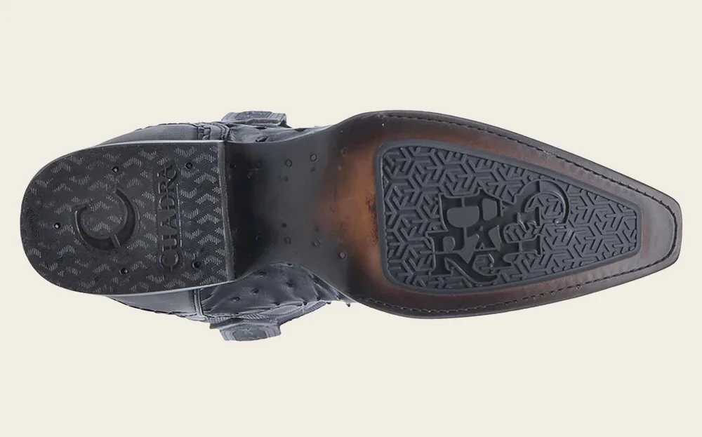 Western oxford blue ostrich boot