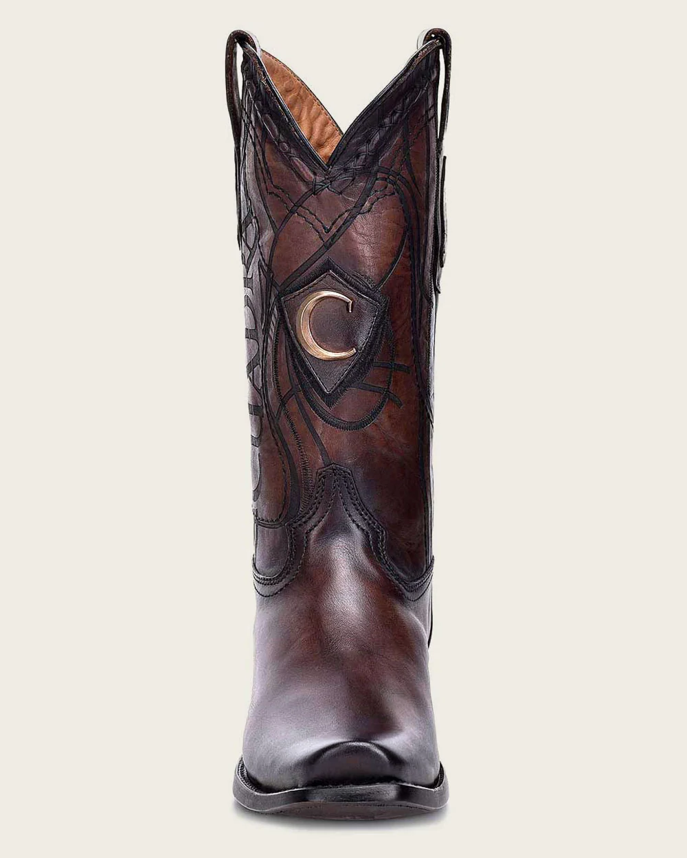 Western Boot Engraved in Brown