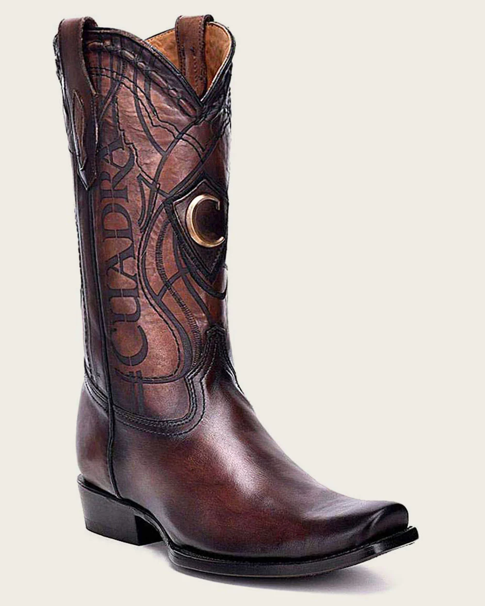 Western Boot Engraved in Brown