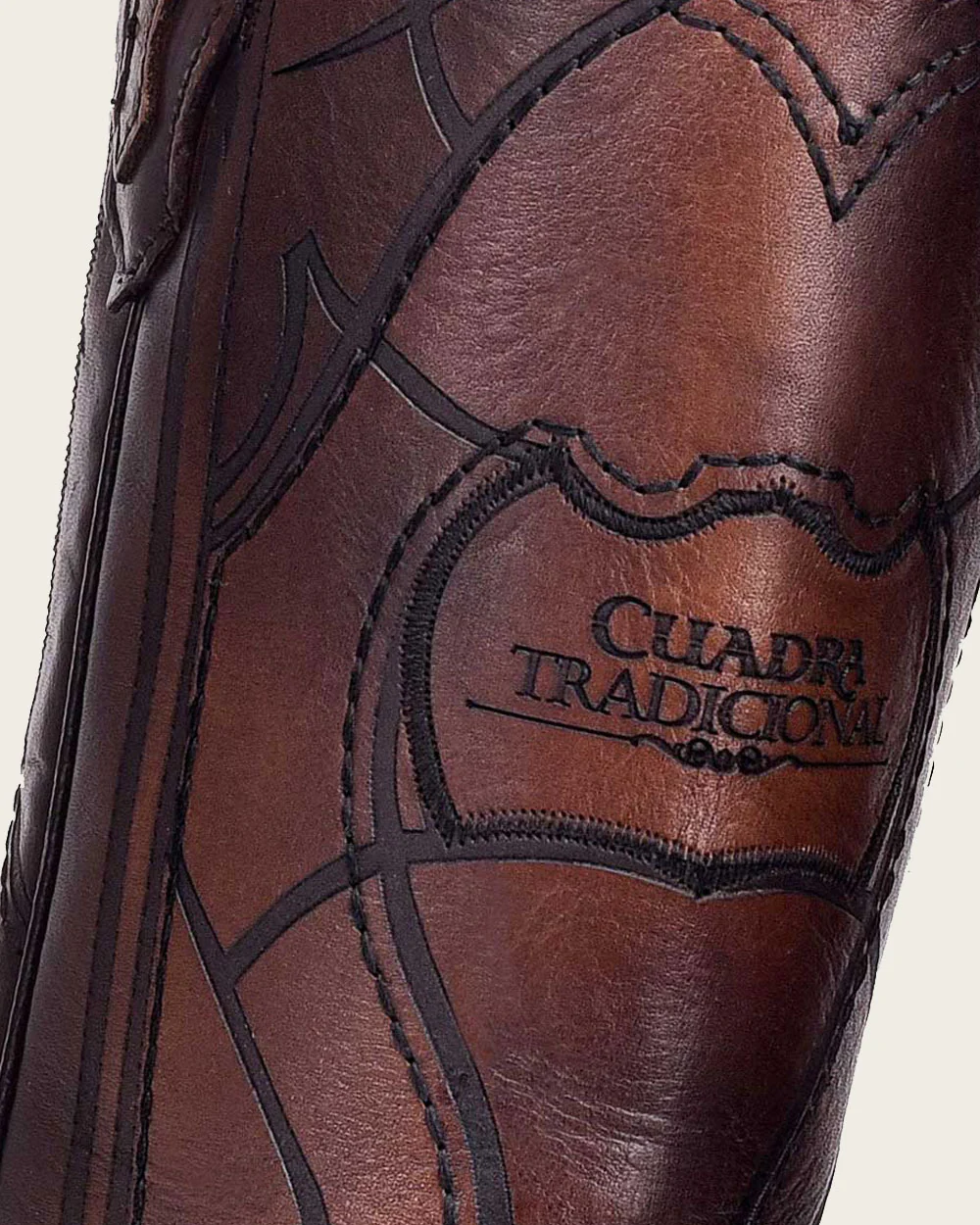 Western Boot Engraved in Brown