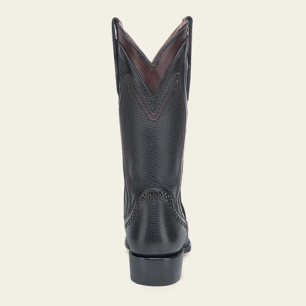 Western embroidered black deer boot