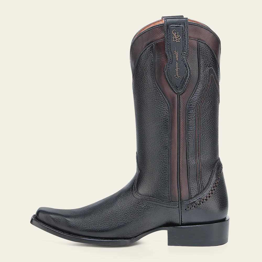 Western embroidered black deer boot