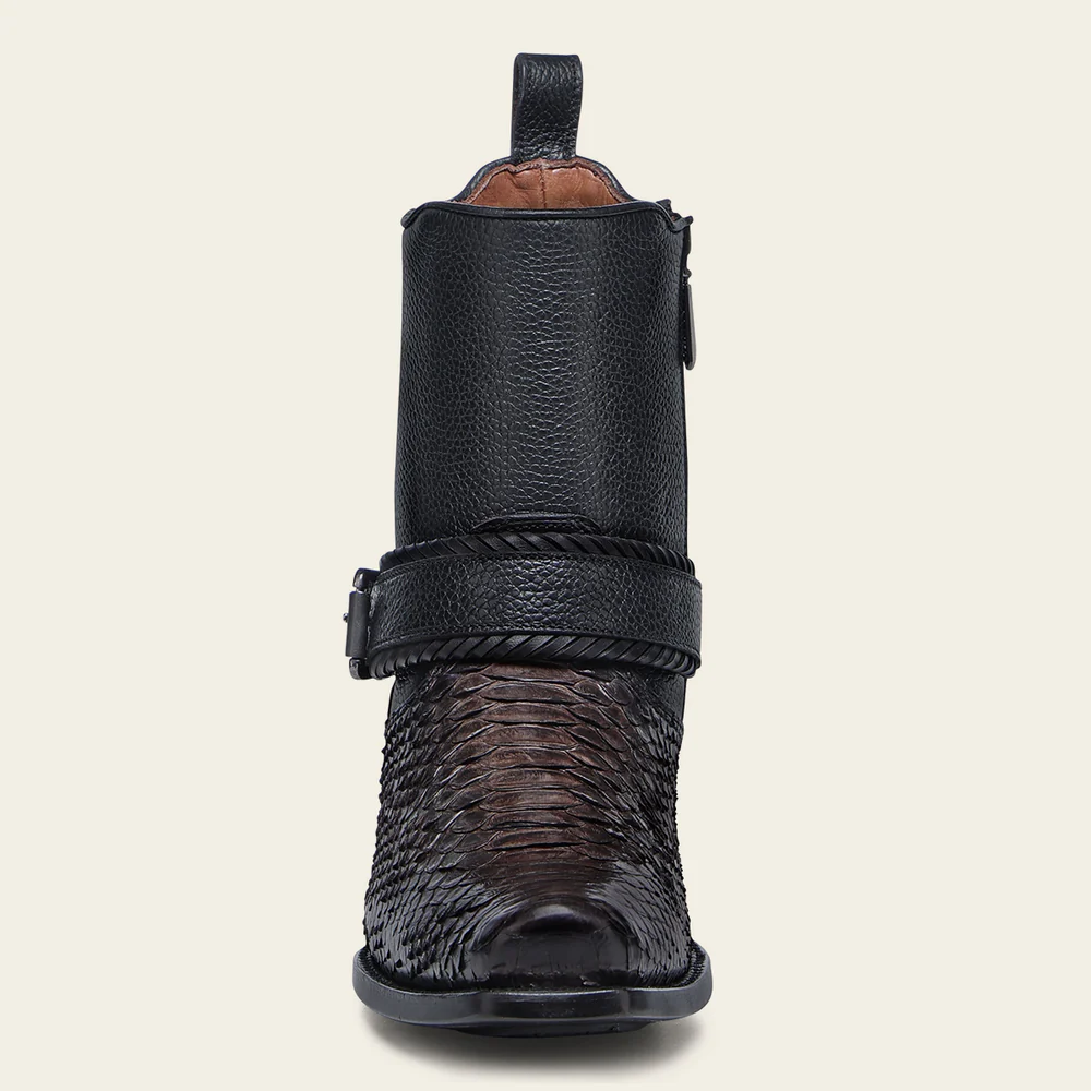 Urban python black boot with buckle stripe