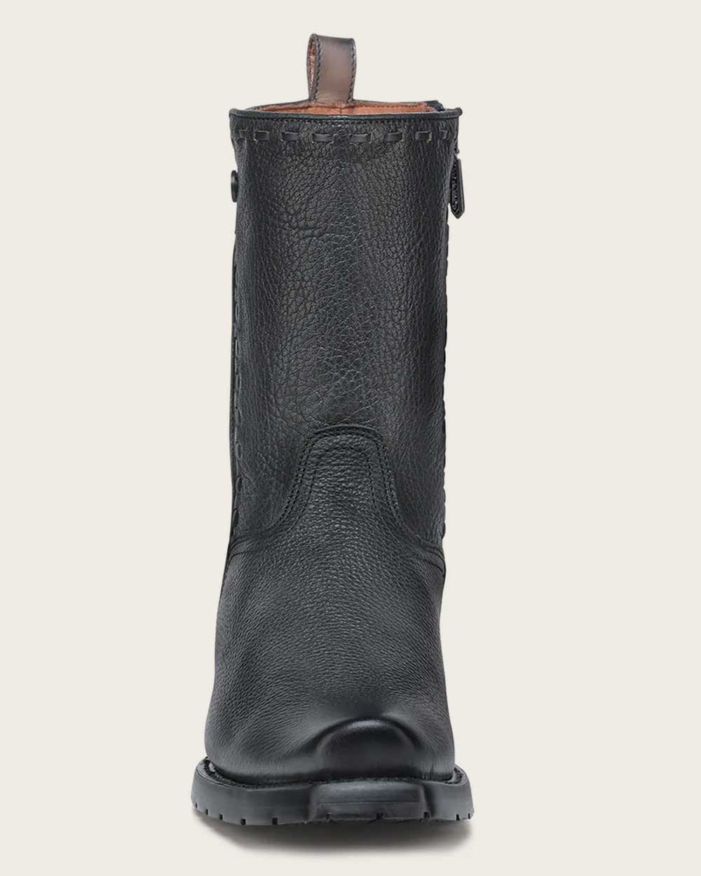Urban engraved dark brown bovine boot