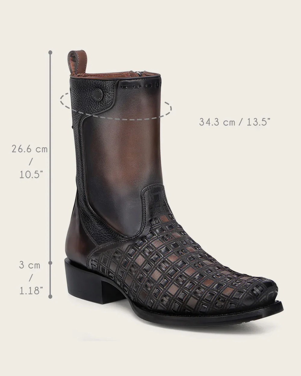 Urban decorated brown boot