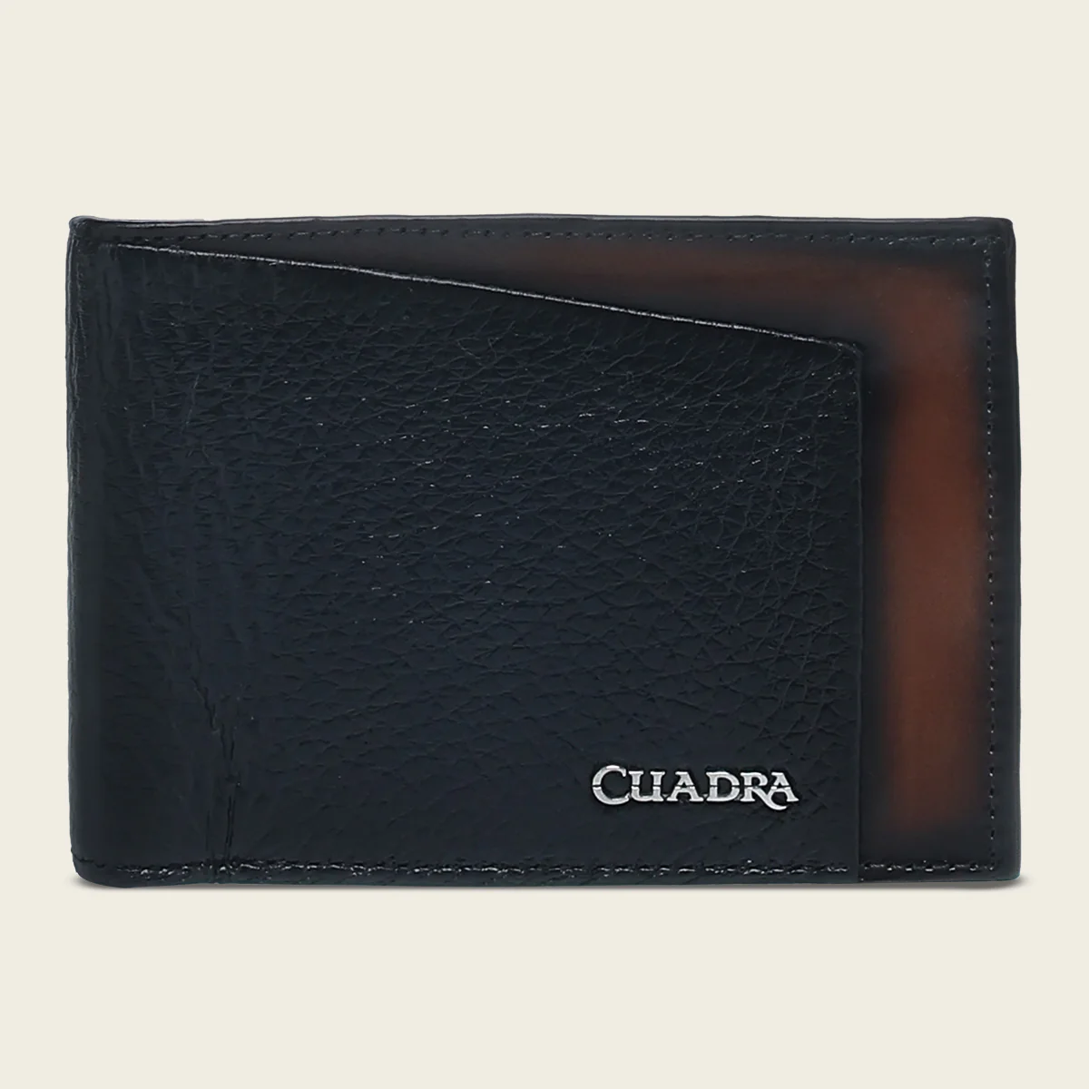 Black bifold bitone deer wallet