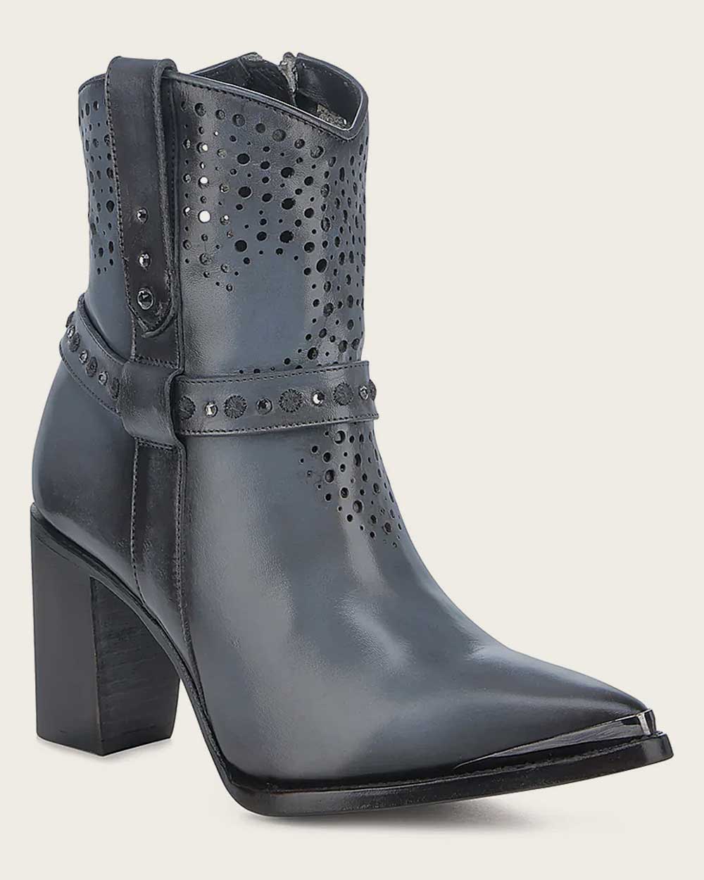 Western Perforated Blue Bootie