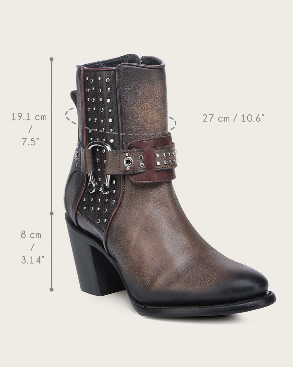Western style honey brown Bootie