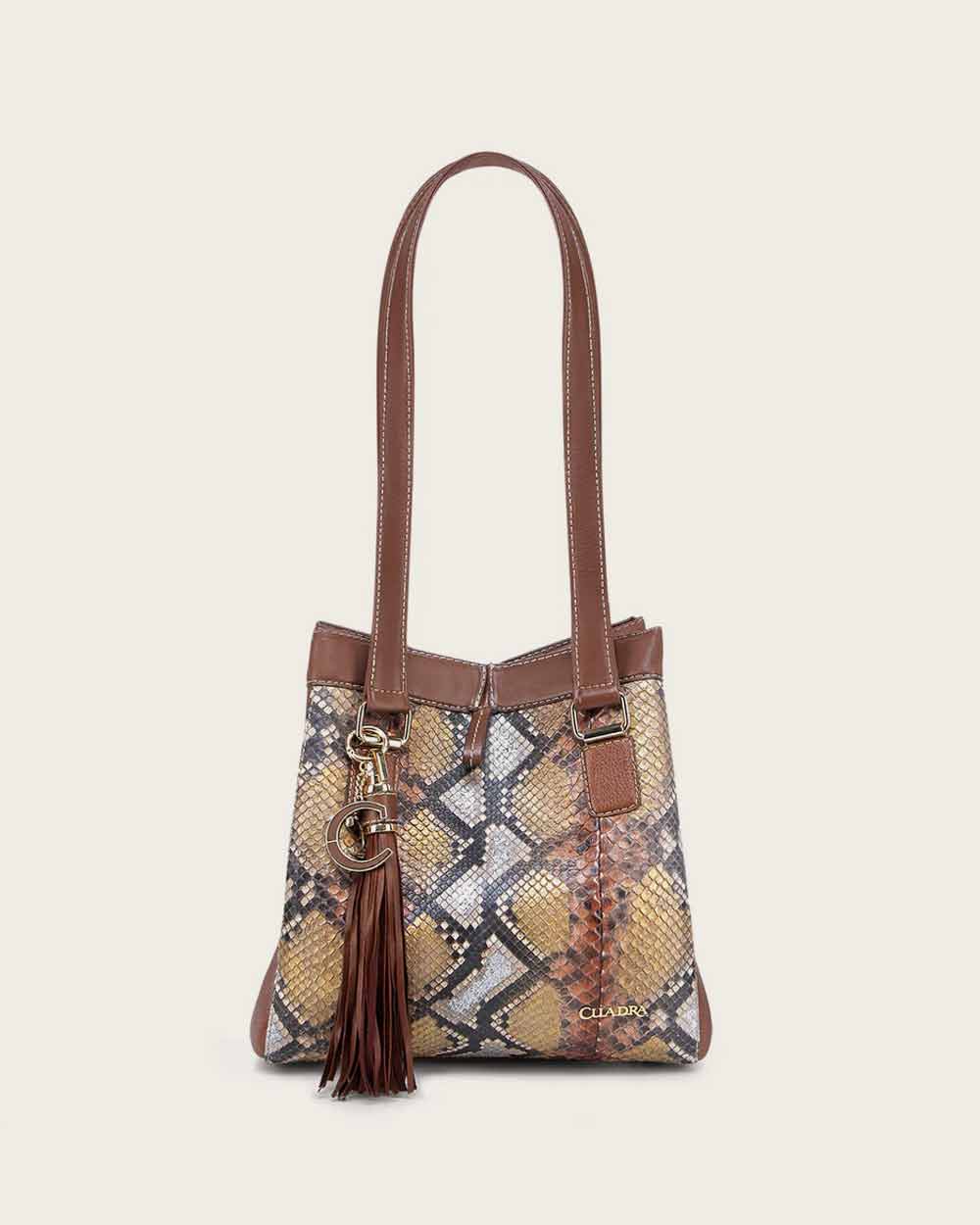 Honey python top handle handbag