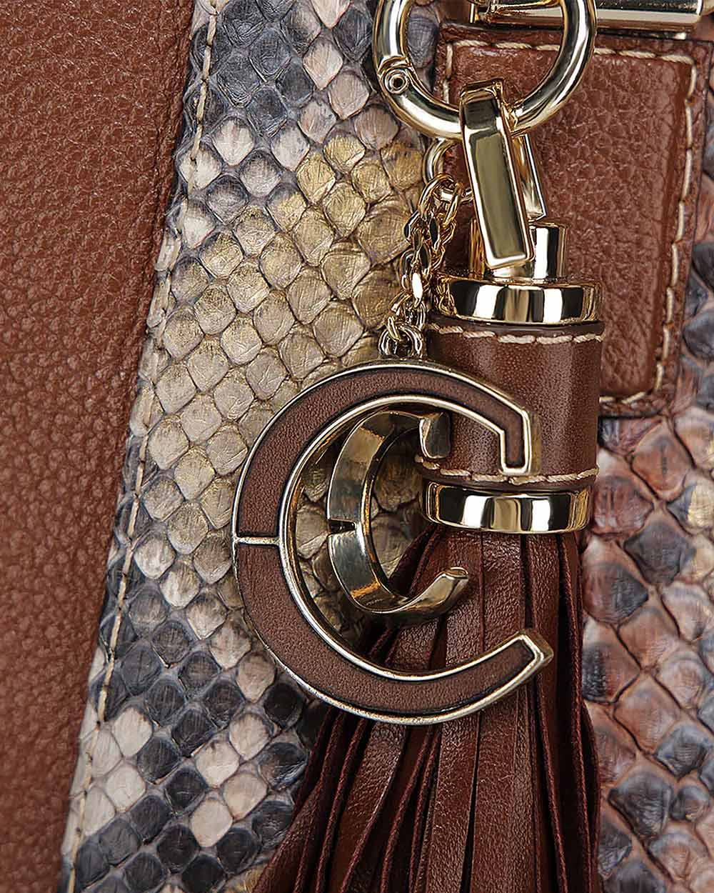 Honey python top handle handbag