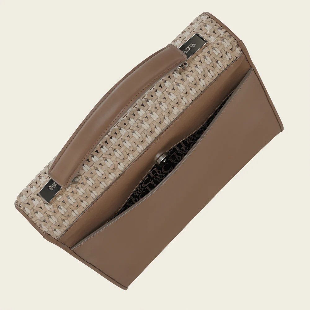 Honey decorated top handle handbag