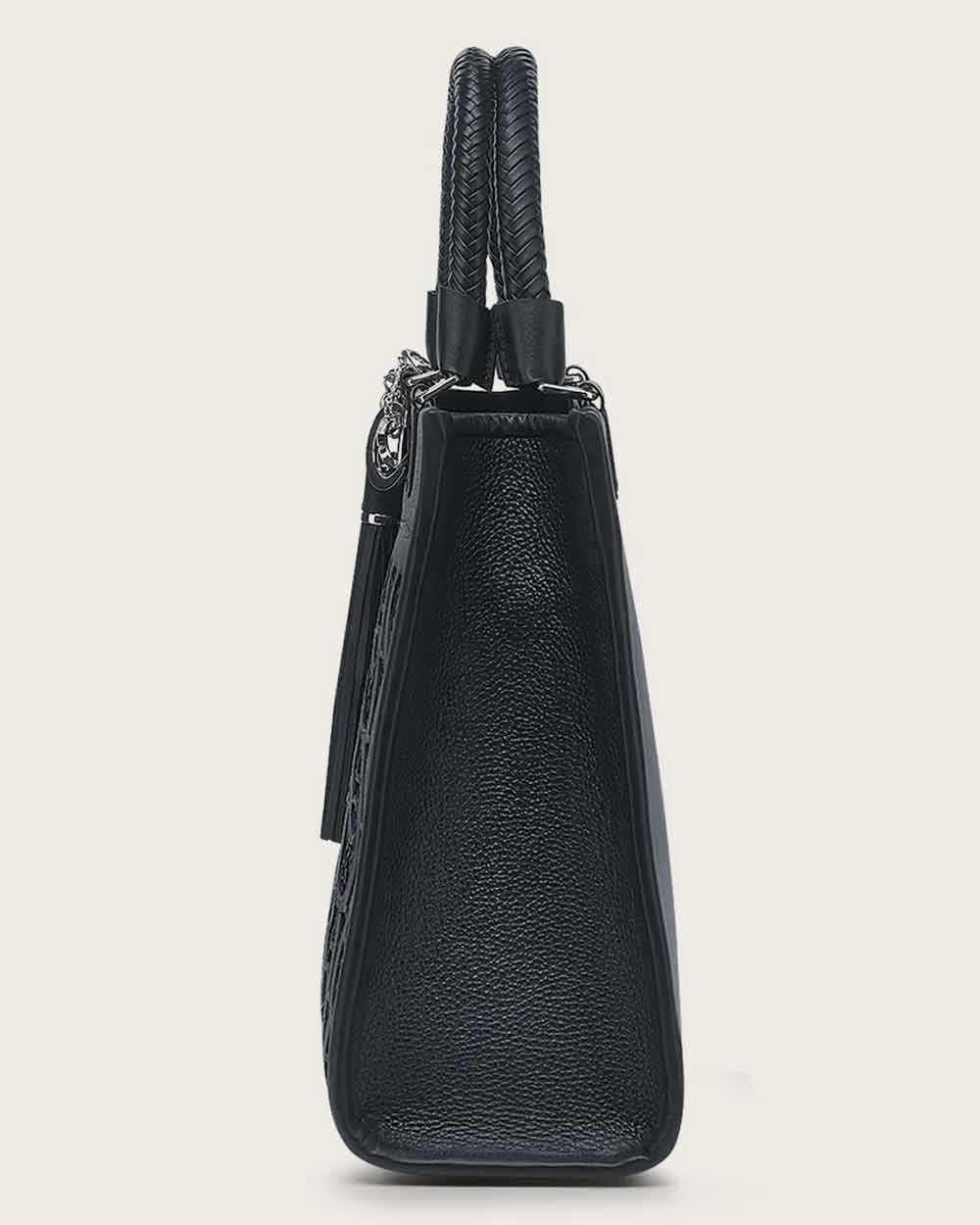 Black monogram top handle handbag