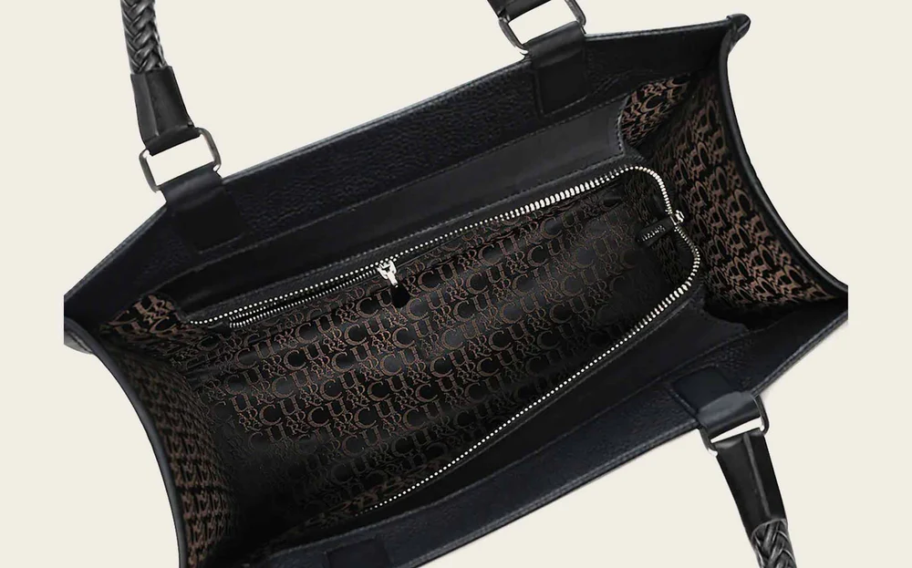 Black monogram top handle handbag