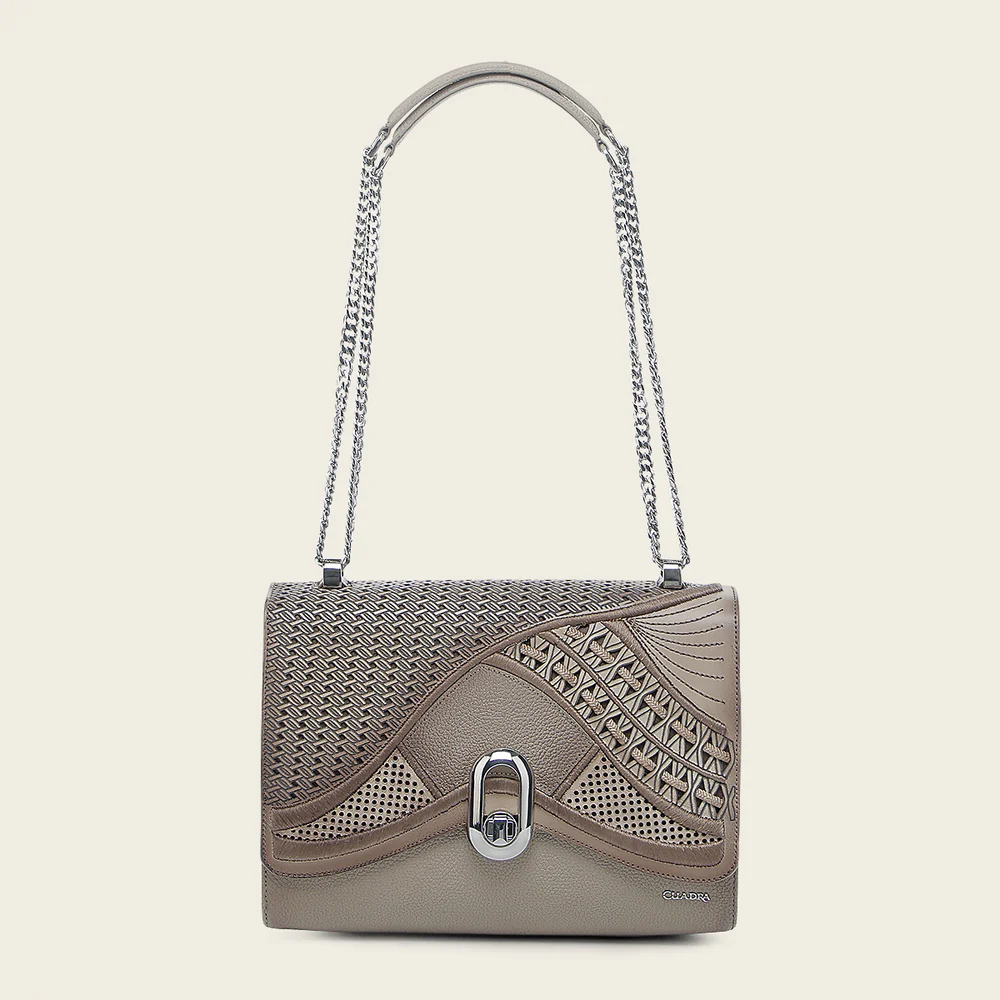 Luxury Women´s Beige Shoulder Bag in Bovine Leather 12 Luxury Women´s Beige Shoulder Bag in Bovine Leather