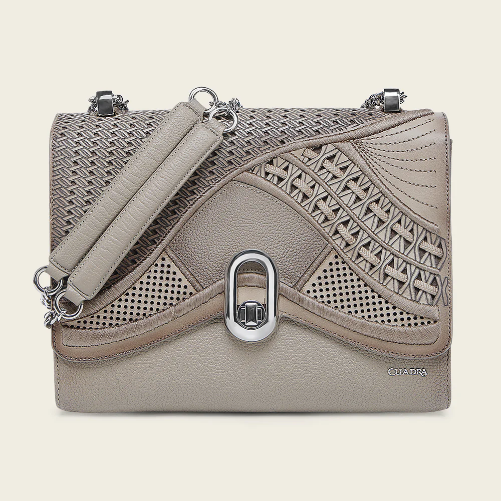 Luxury Women´s Beige Shoulder Bag in Bovine Leather 14 Luxury Women´s Beige Shoulder Bag in Bovine Leather