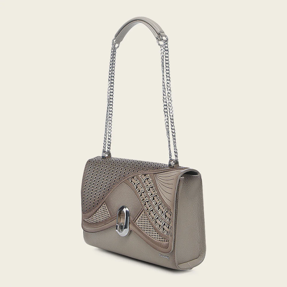 Luxury Women´s Beige Shoulder Bag in Bovine Leather 15 Luxury Women´s Beige Shoulder Bag in Bovine Leather