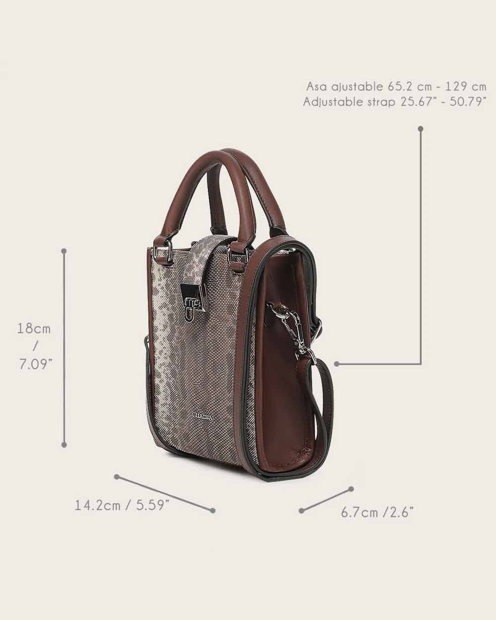 Grey Carunga top handle handbag