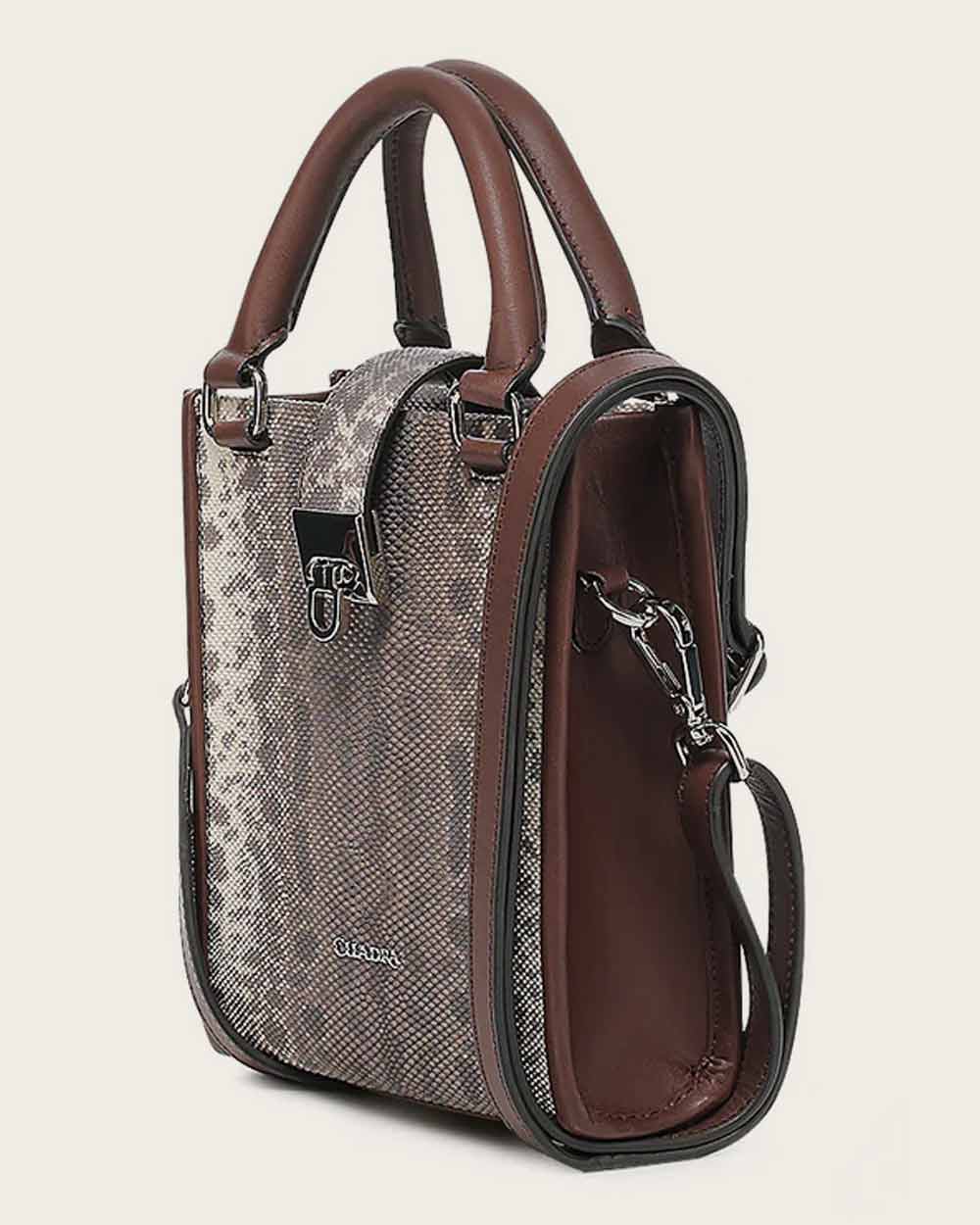 Grey Carunga top handle handbag