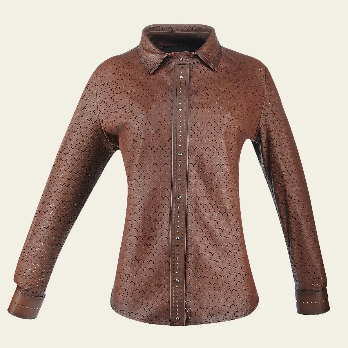 Brown perforated camisole jacket