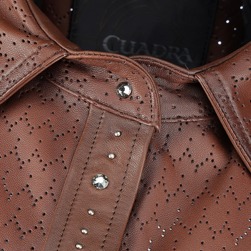 Brown perforated camisole jacket 3 Brown perforated camisole jacket