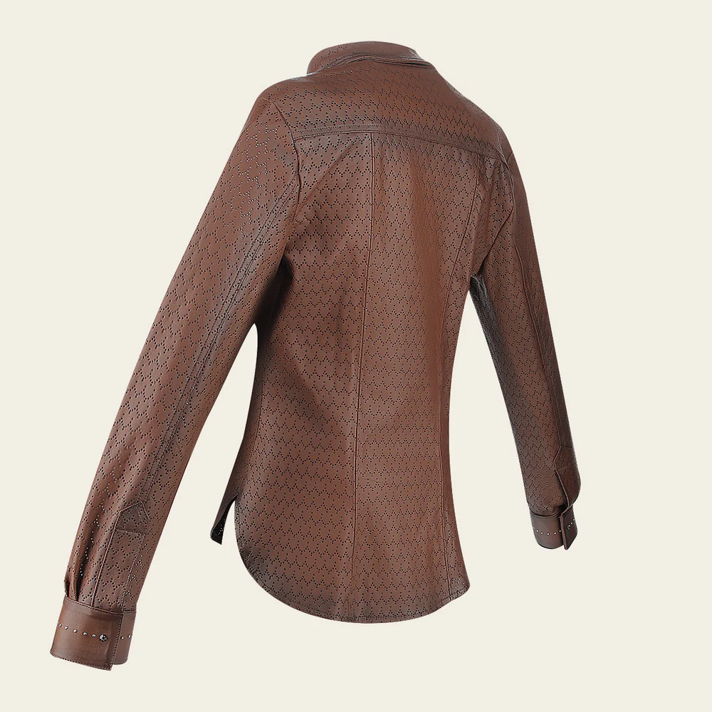 Brown perforated camisole jacket 5 Brown perforated camisole jacket