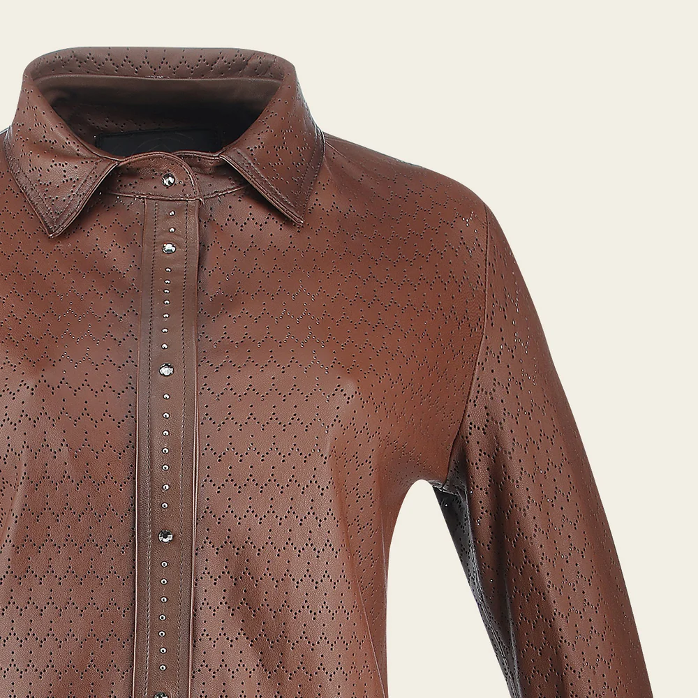 Brown perforated camisole jacket 6 Brown perforated camisole jacket