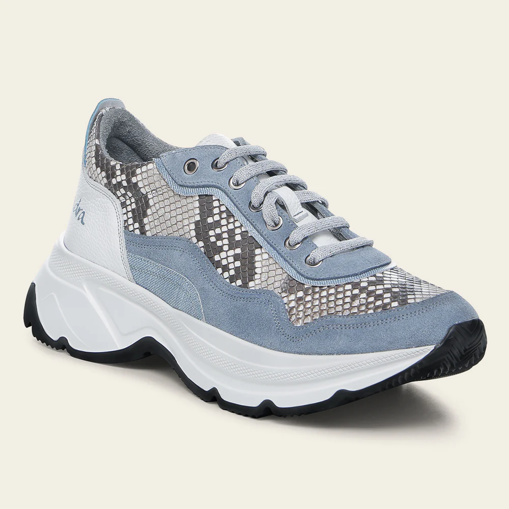 Blue exotic python sneaker