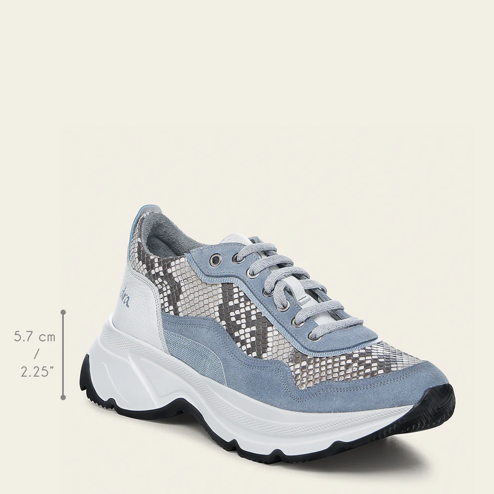 Blue exotic python sneaker