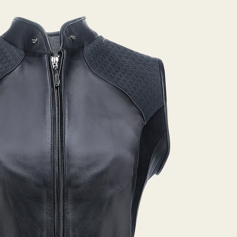 Black contrasting textures vest 14 Black contrasting textures vest