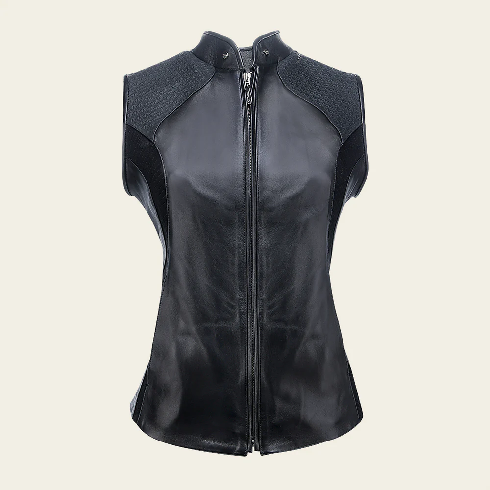 Black contrasting textures vest 4 Black contrasting textures vest