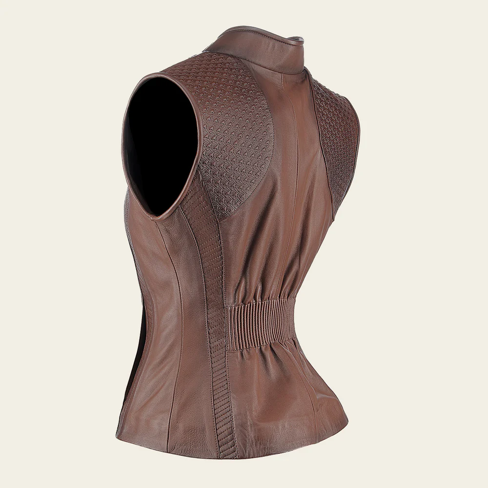 Brown contrasting textures vest 12 Brown contrasting textures vest