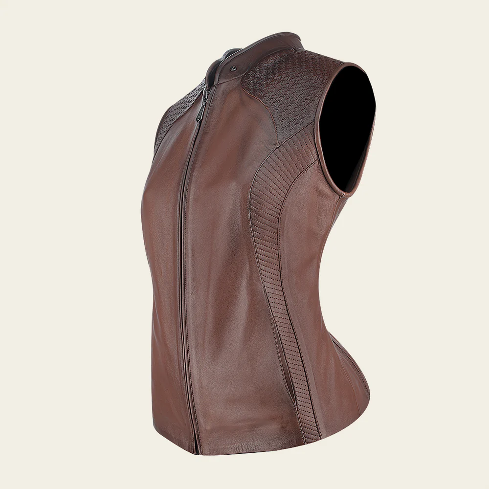Brown contrasting textures vest