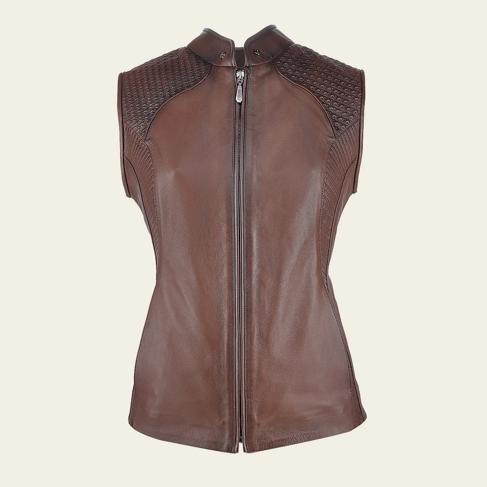 Brown contrasting textures vest 4 Brown contrasting textures vest