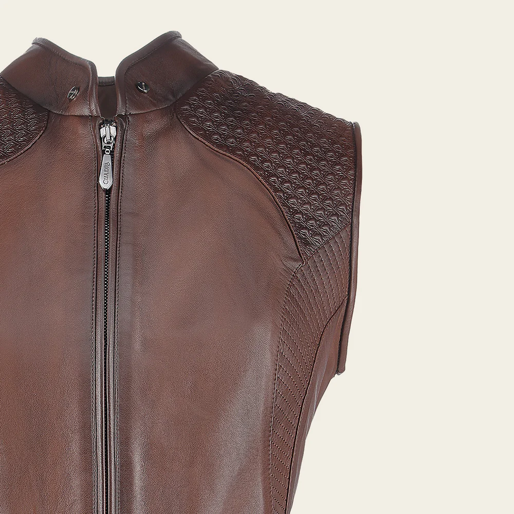 Brown contrasting textures vest 5 Brown contrasting textures vest
