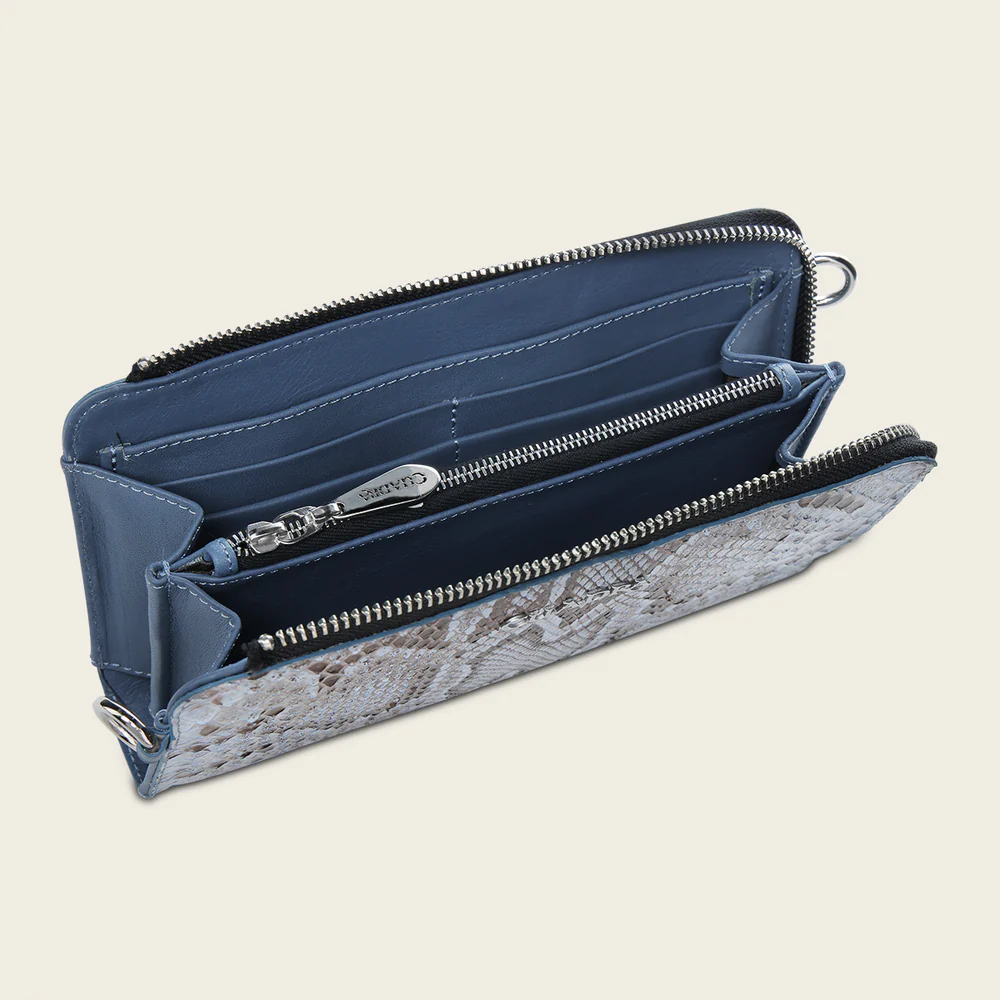 Luxury Women’s Blue Python Leather Wallet