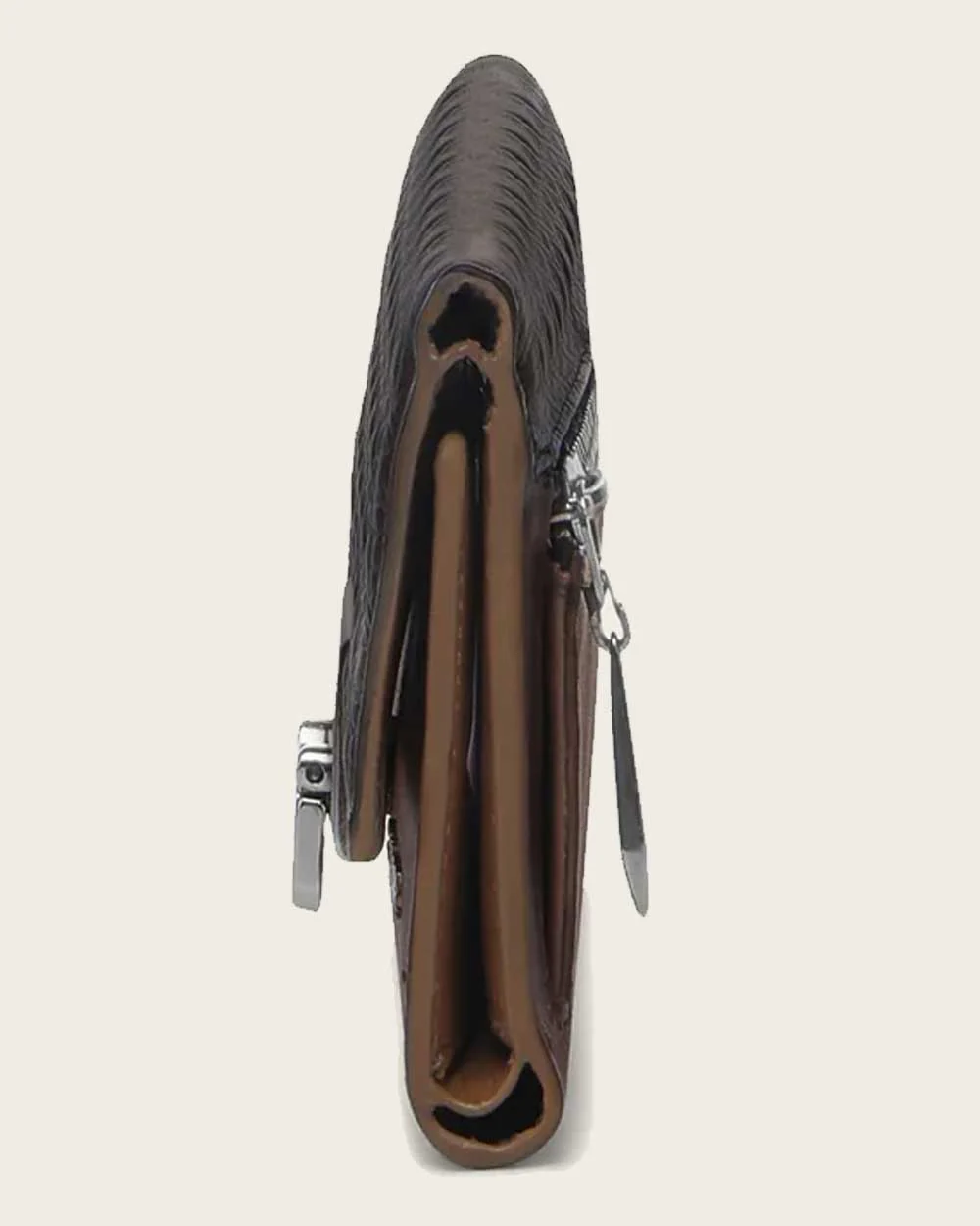 Brown engraved trifold wallet 16 Brown engraved trifold wallet