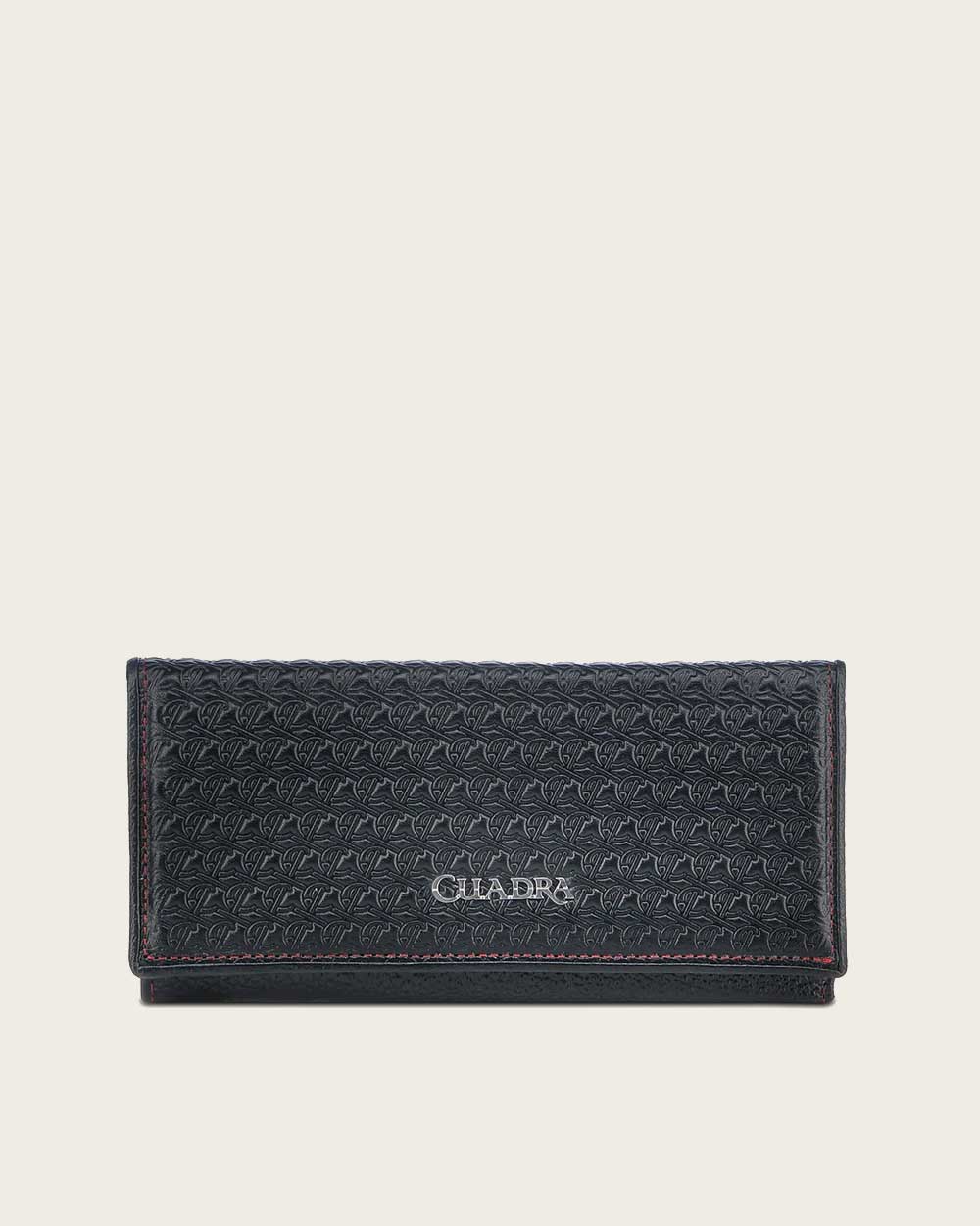 Black engraved bovine trifold wallet 12 Black engraved bovine trifold wallet
