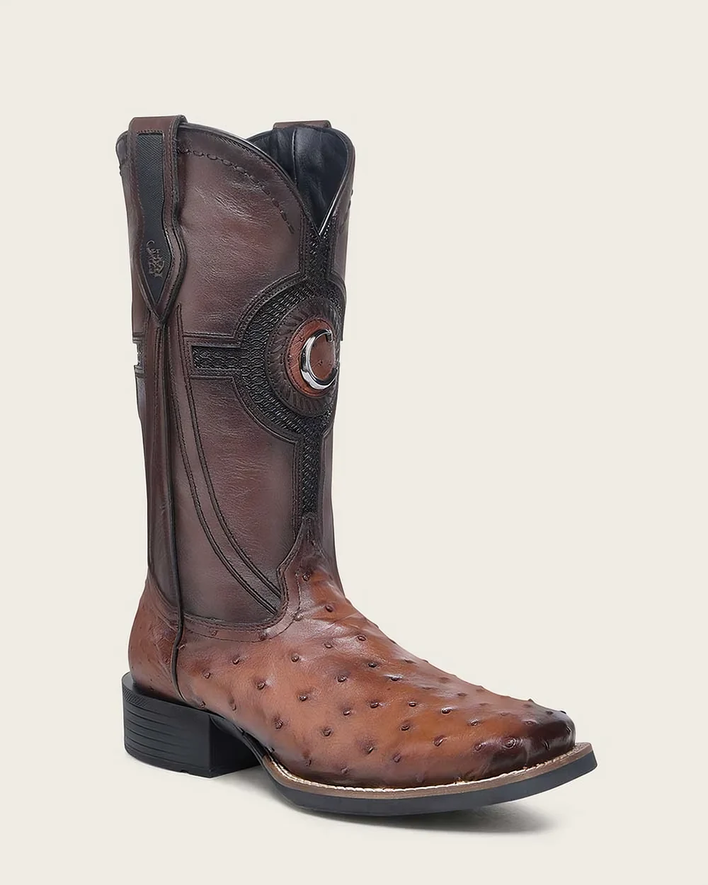 Western rodeo honey ostrich boot