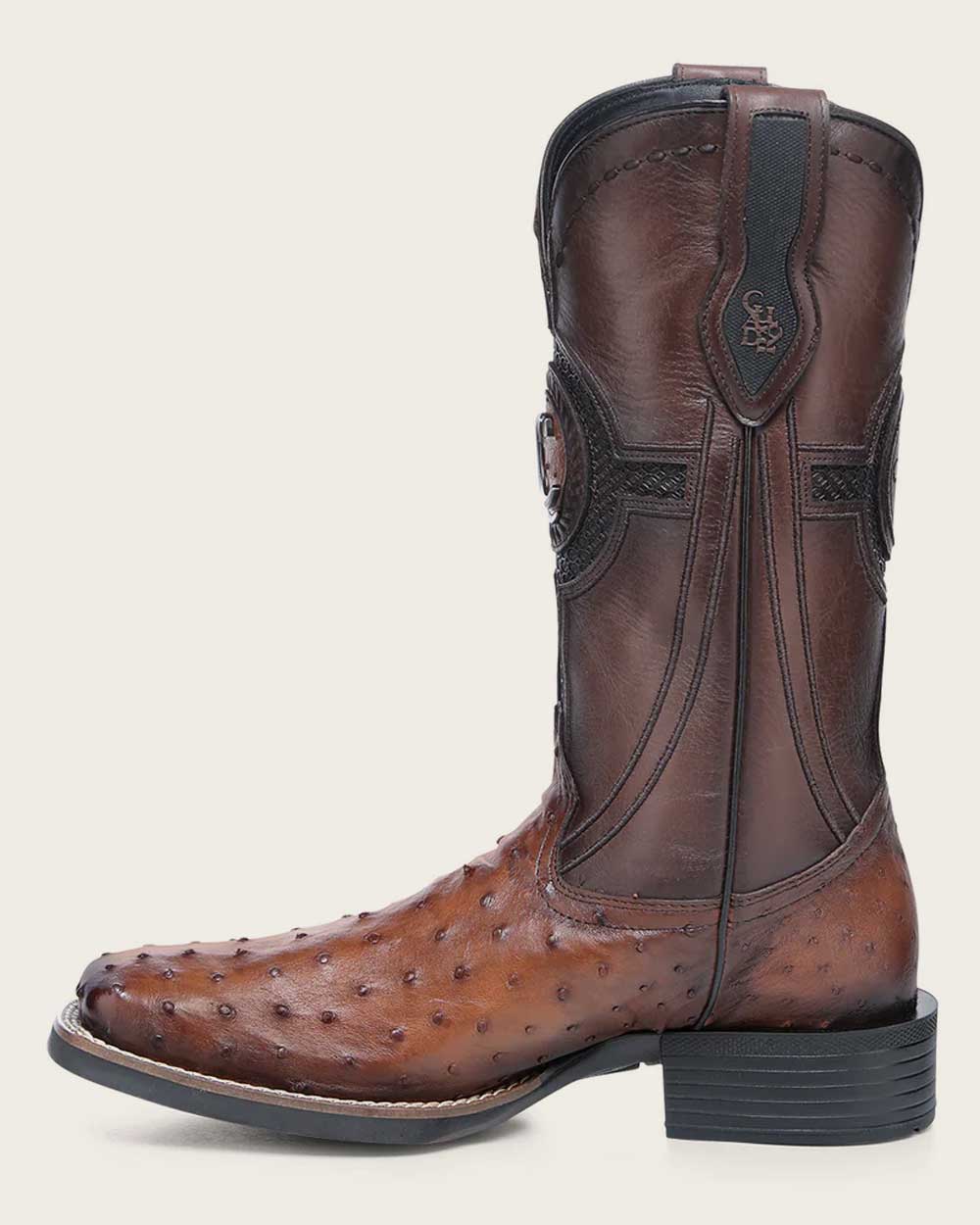 Western rodeo honey ostrich boot