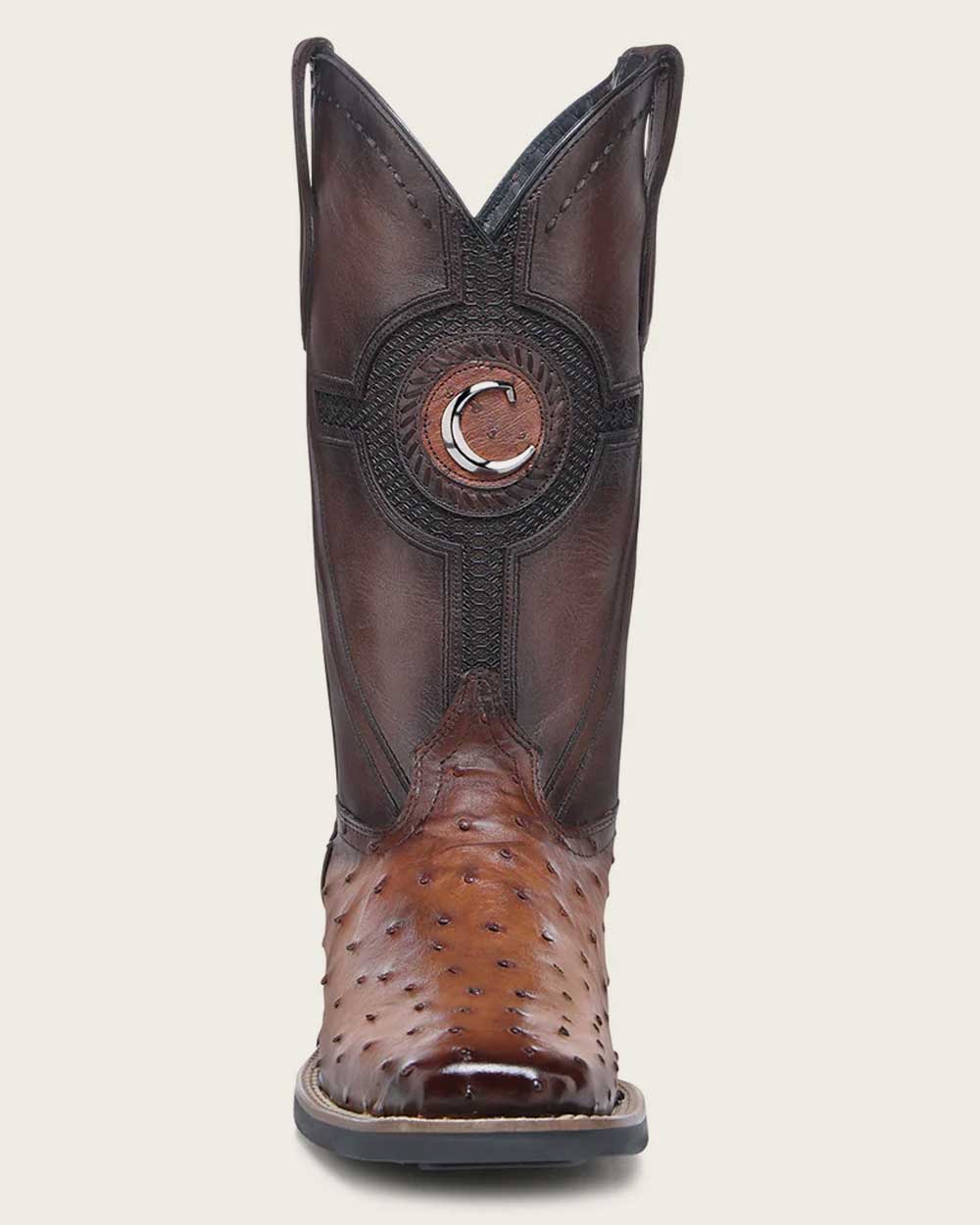 Western rodeo honey ostrich boot
