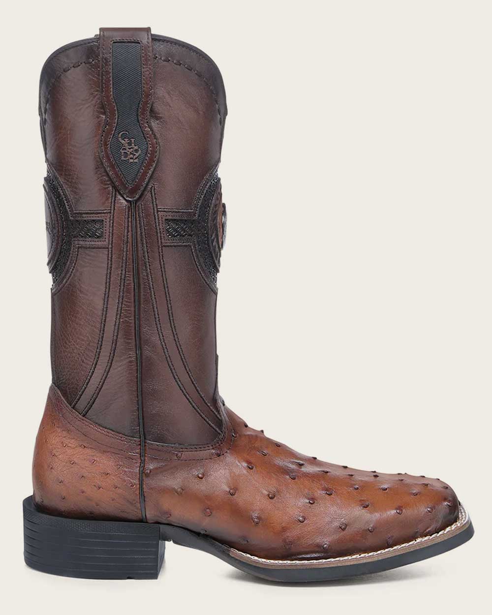 Western rodeo honey ostrich boot