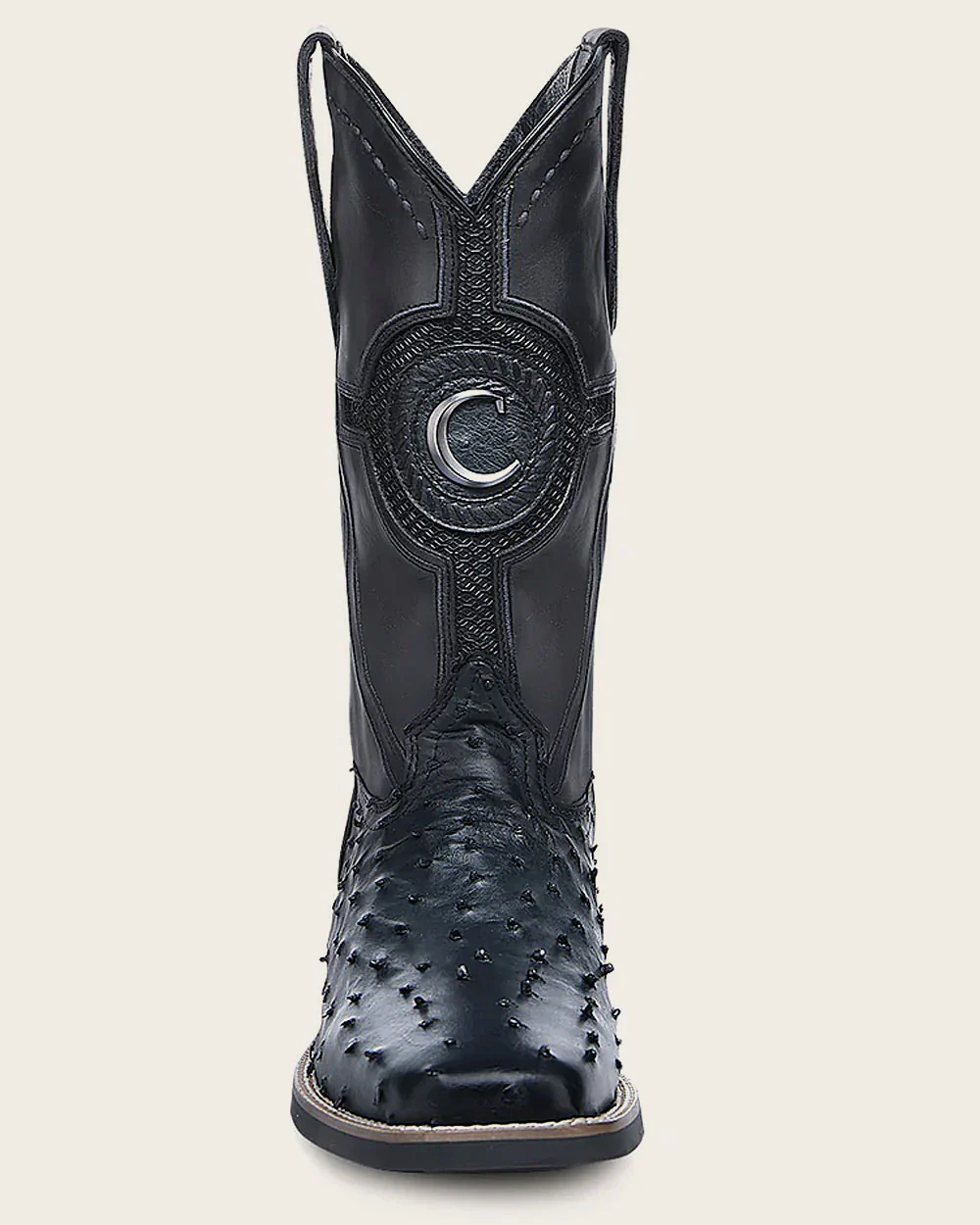 Western rodeo blue ostrich boot