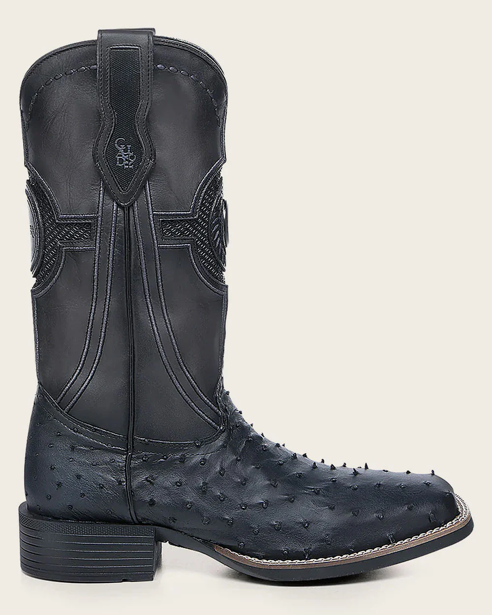 Western rodeo blue ostrich boot