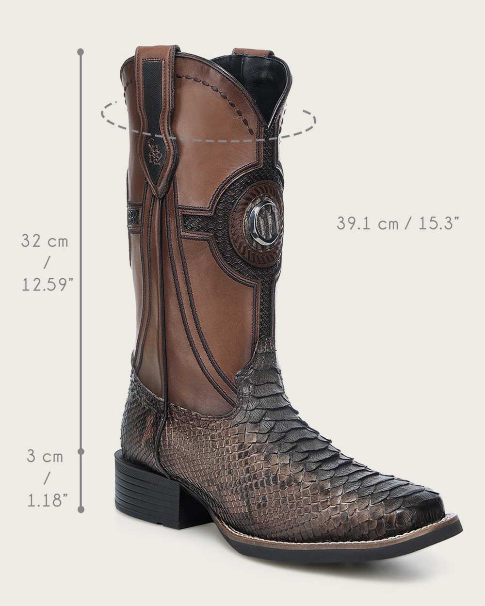 Western rodeo honey python boot