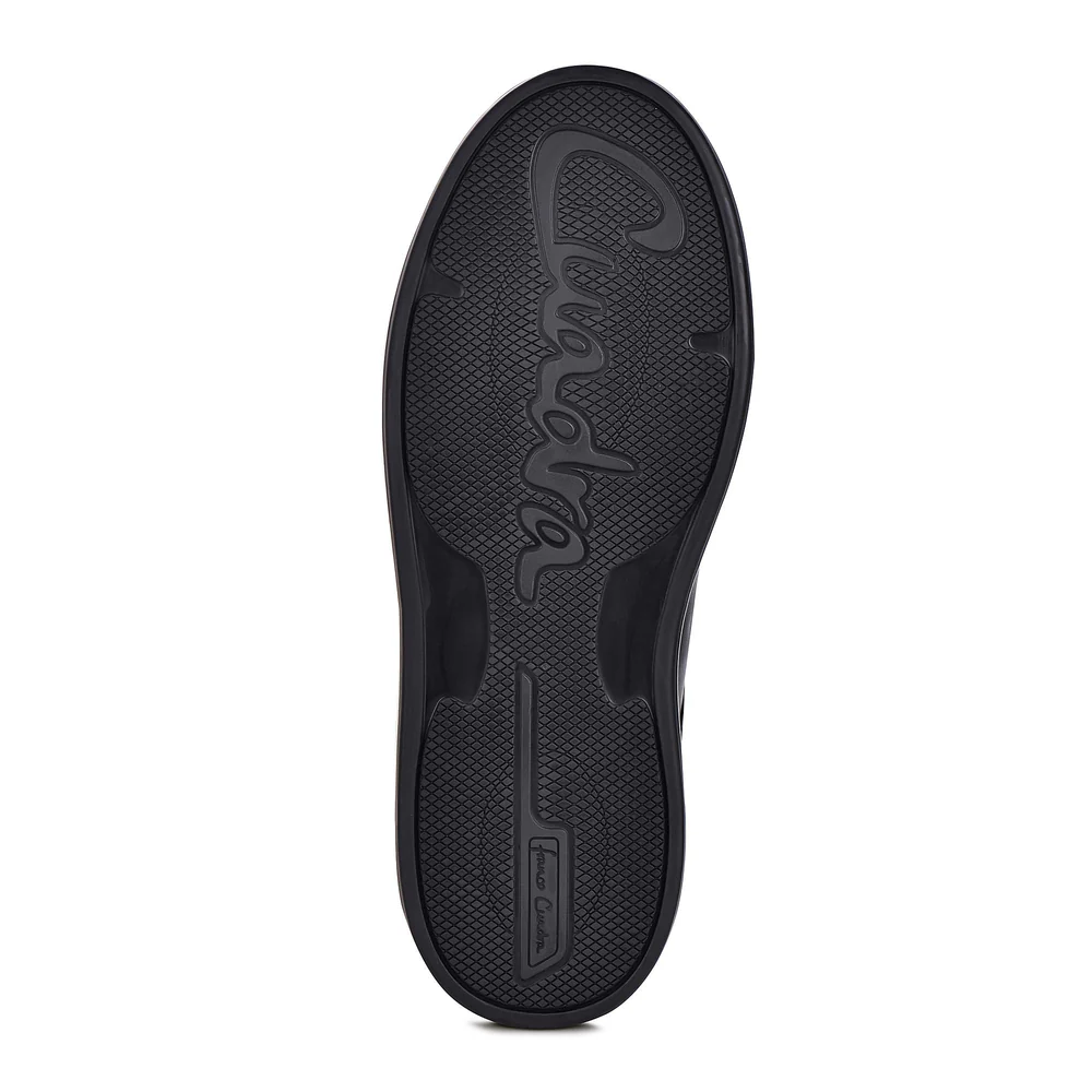 Genuine python black leather sneakers
